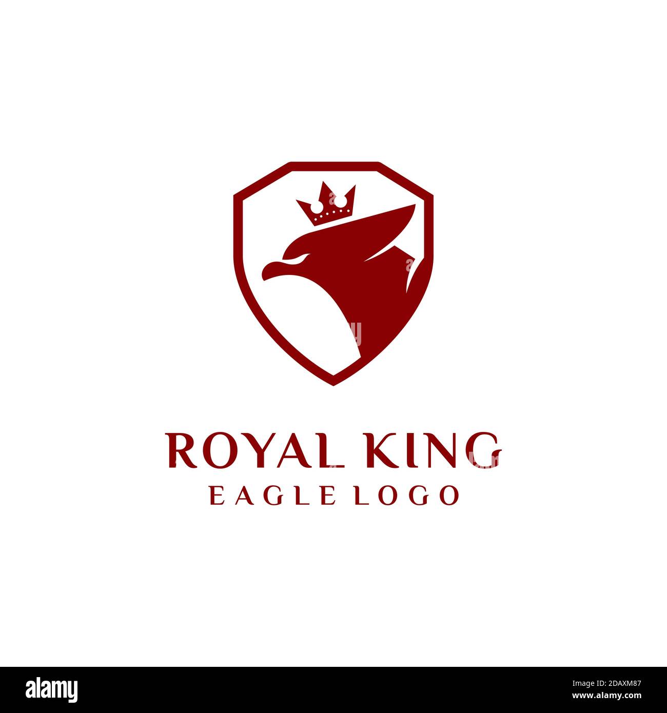Royal Eagle Logo, Eagle Shield mit Krone Logo Design. Stock Vektor