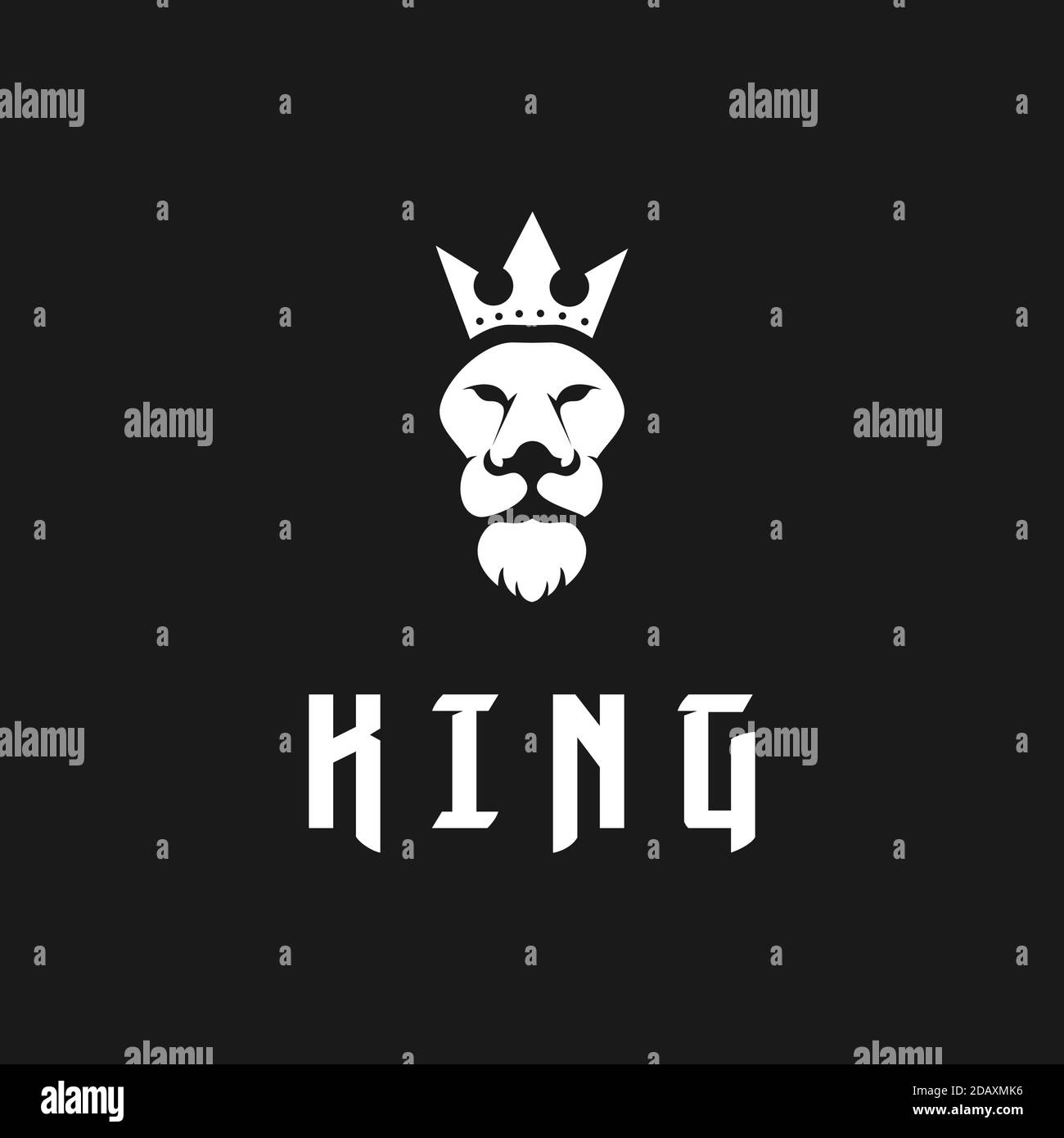 König der Löwen Logo, Löwe mit Krone Logo Design Stock Vektor