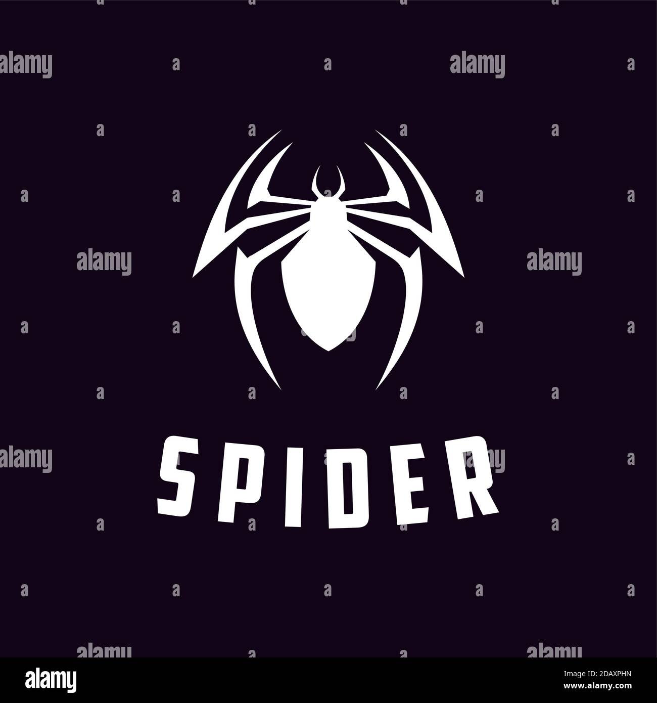 Ehrfürchtige Spider Logo Design Silhouette Stock Vektor