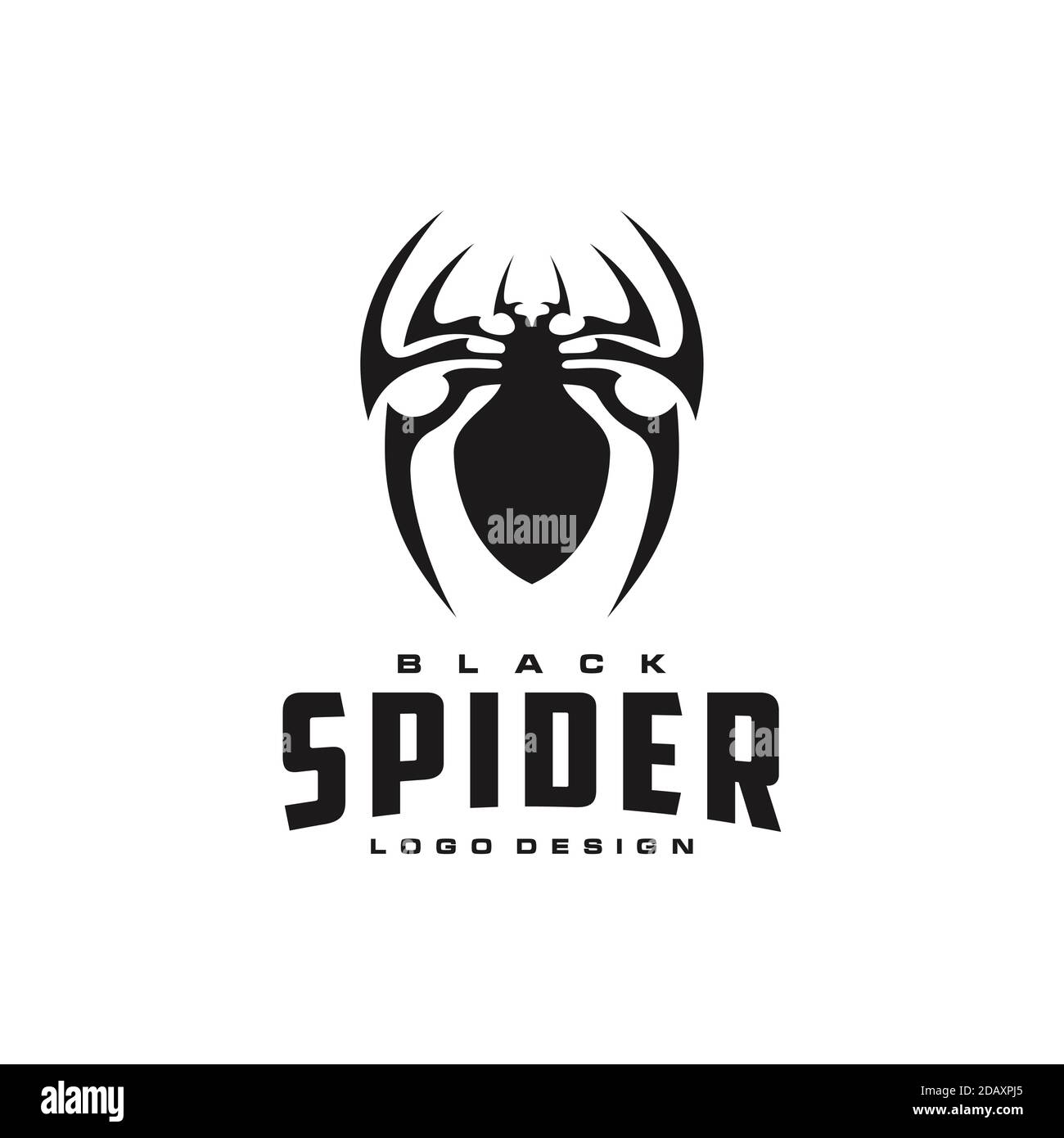 Ehrfürchtige Spider Logo Design Silhouette Stock Vektor