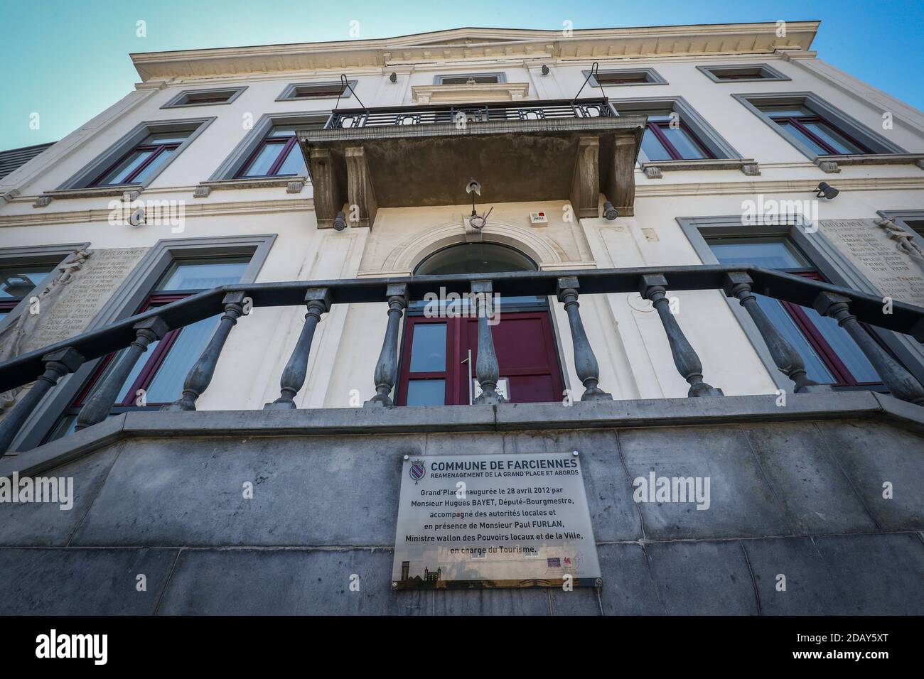 Abbildung zeigt Rathaus, Mittwoch 20 Mai 2020, in Farciennes. BELGA FOTO VIRGINIE LEFOUR Stockfoto