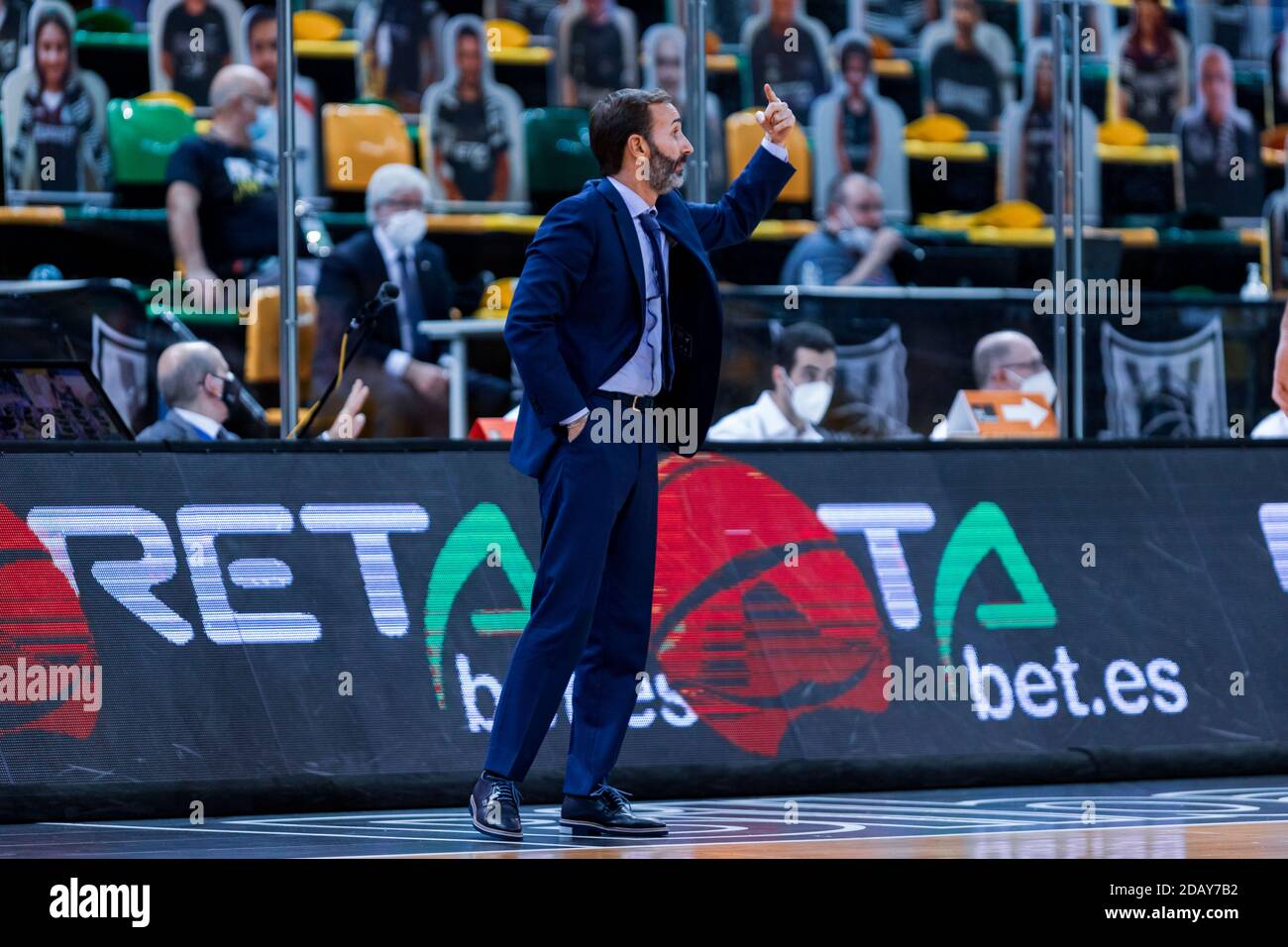 Bilbao, Baskenland, SPANIEN. November 2020. 04. November 2020, Bilbao, Baskenland, SPANIEN: .SITO ALONSO während des Spiels Liga Endesa Woche 6 zwischen Bilbao Basket und Murcia in der Miribilla Bilbao Arena. Kredit: Edu Del Fresno/ZUMA Wire/Alamy Live Nachrichten Stockfoto