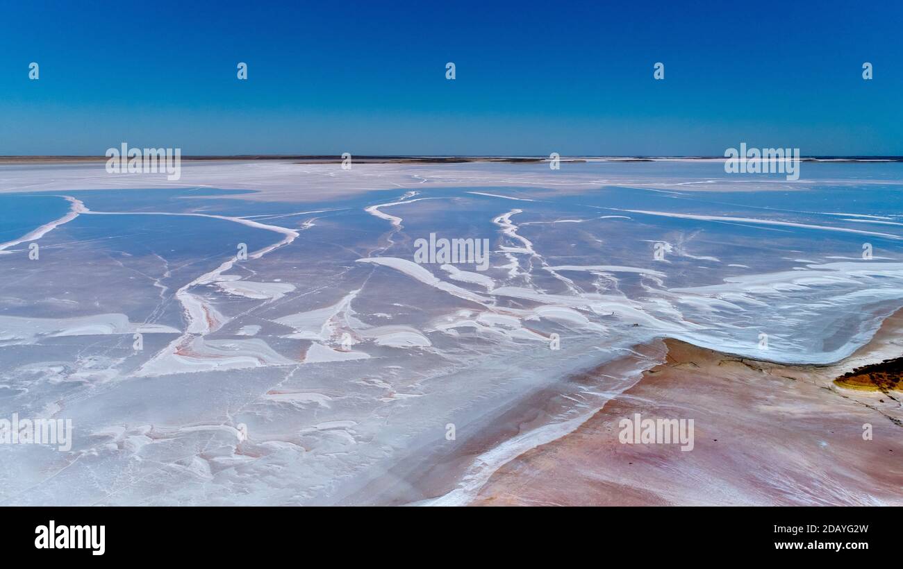 Lake Tyrell nördlich von Sea Lack ist ein 208 Quadrat Kilometer-Salzabdruck Stockfoto