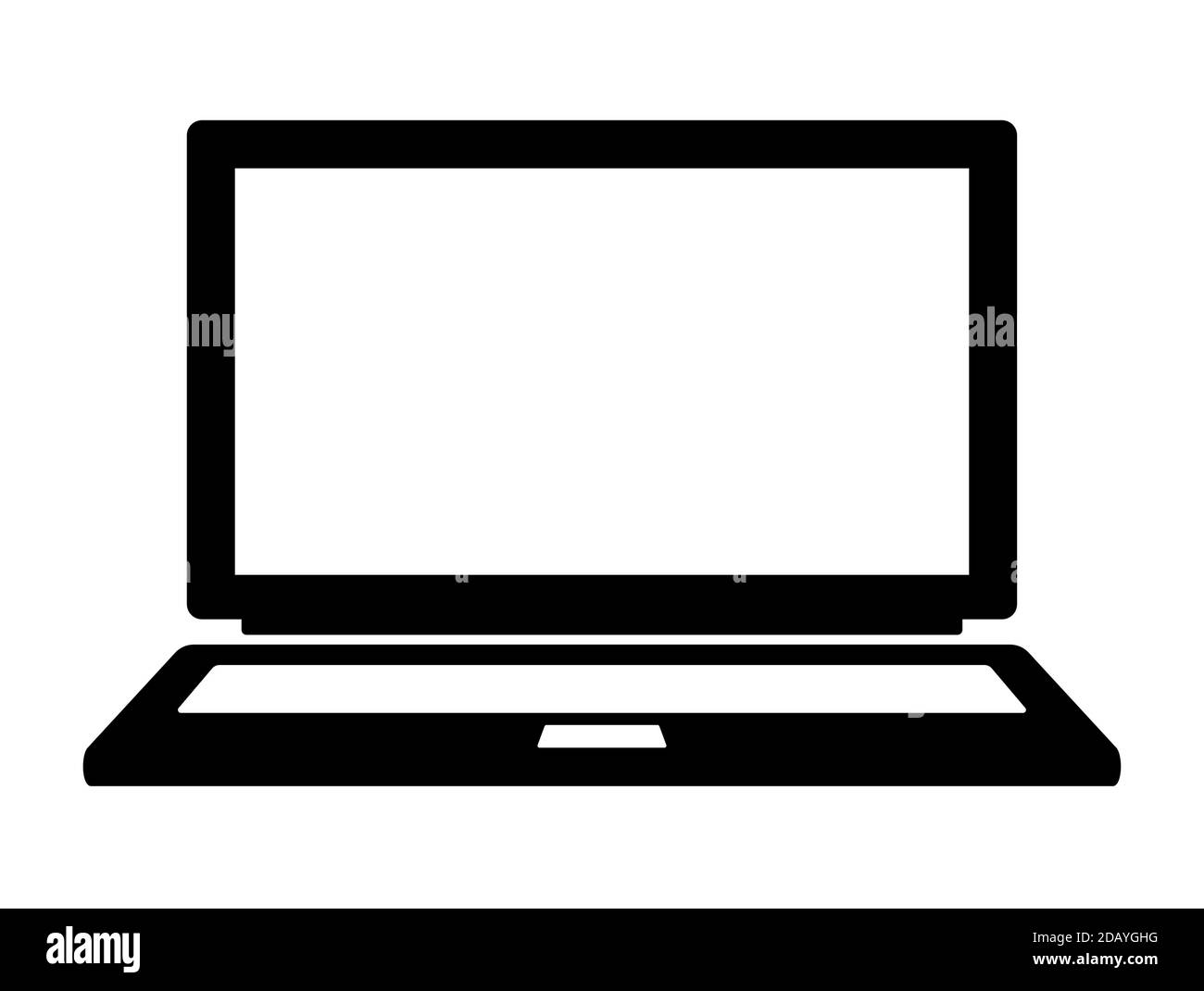 Klassischer Laptop-Computer mit geöffnetem Display Symbol Vektor Illustration Symbol Stock Vektor