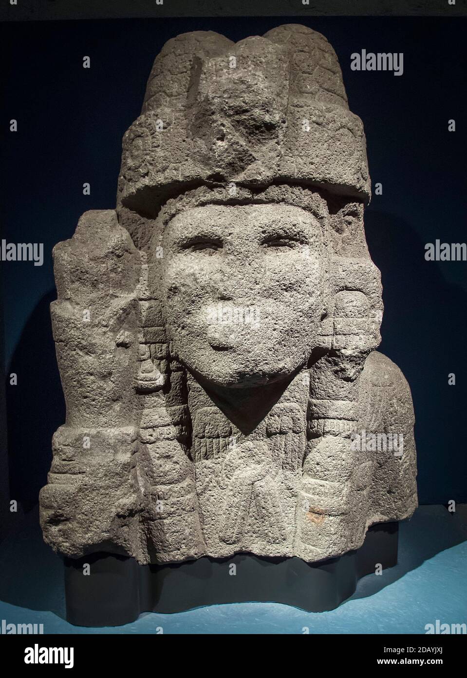 Skulptur des Xiuhtecuhtli (gott des Feuers) Templo Mayor Museum, Mexiko-Stadt, Mexiko Stockfoto