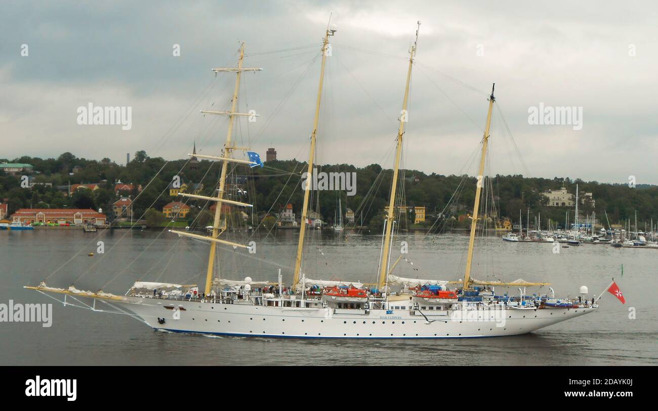 Star Clipper Hochmast Segelkreuzfahrtschiff Stockfoto