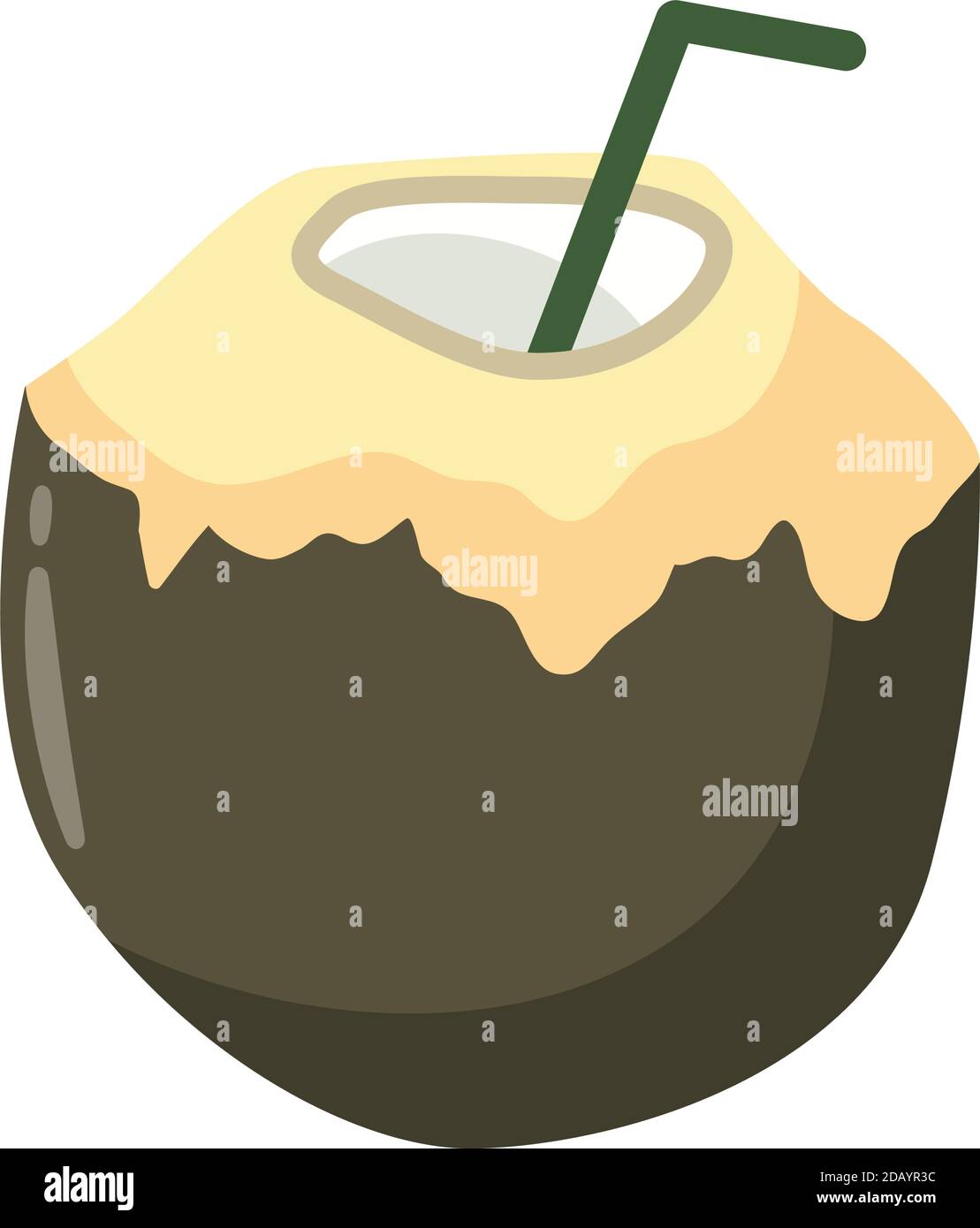 Tropische Kokosnuss Cocktail flach Stil Symbol Vektor Illustration Design Stock Vektor