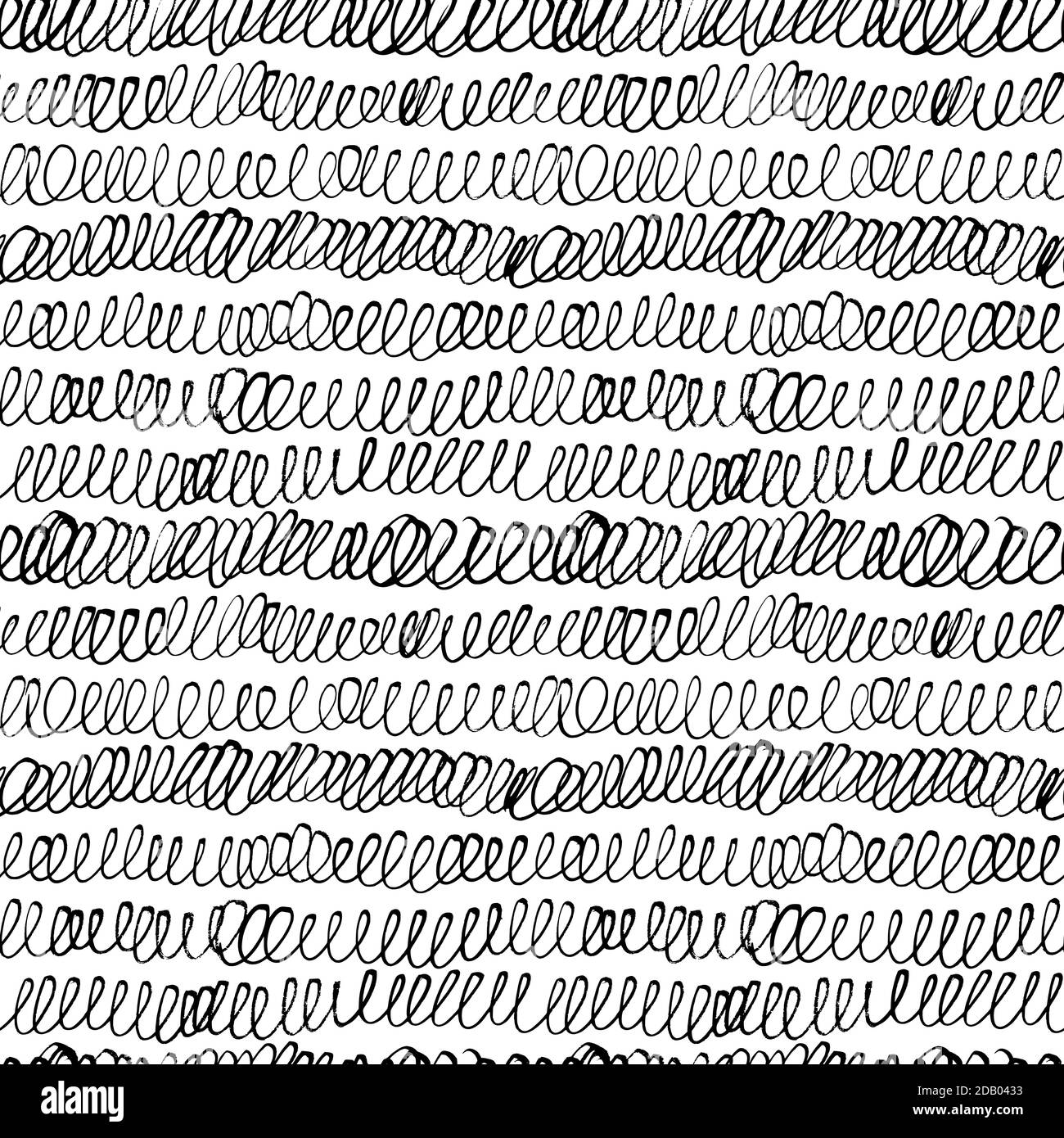 Schwarzes Doodle nahtloses Muster mit Looping Linien Stock Vektor