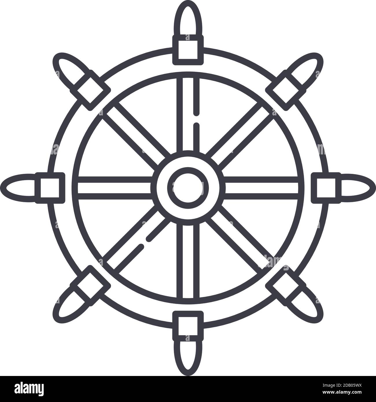 Shipwreck Symbol, lineare isolierte Illustration, dünne Linie Vektor, Web-Design-Zeichen, Kontur Konzept Symbol mit editierbaren Strich auf weißem Hintergrund. Stock Vektor