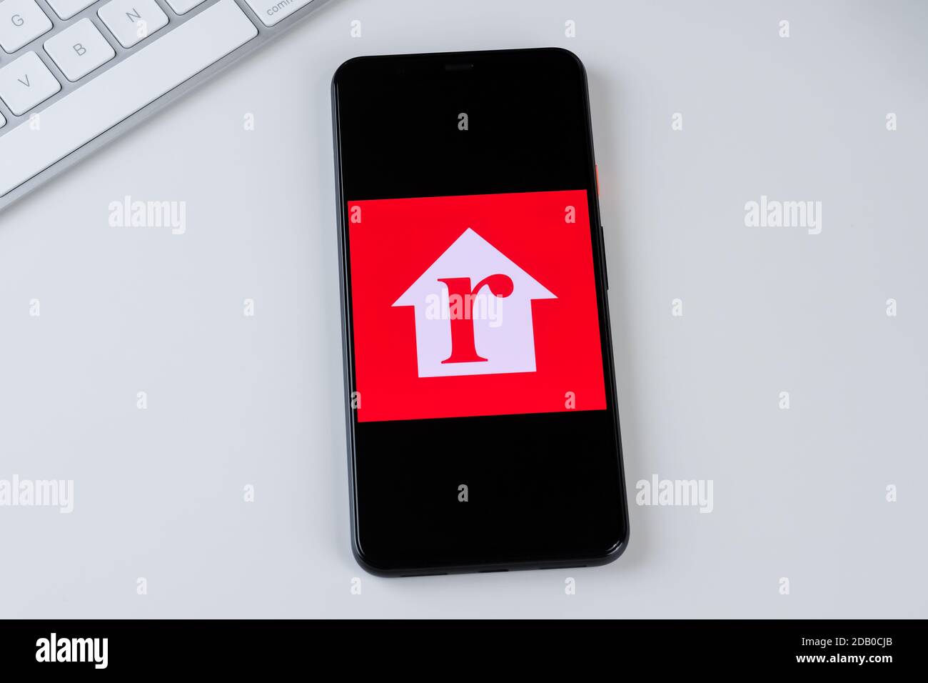 REALTOR.COM Real Estate App-Logo auf einem Smartphone-Bildschirm. Stockfoto