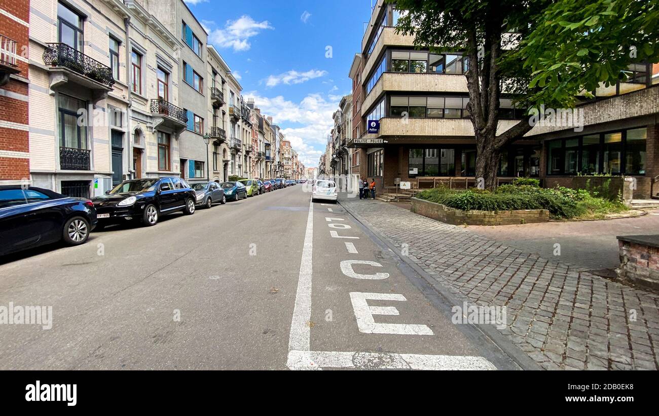 Abbildung Bild zeigt die Polizeistation in Saint-Gilles - Sint-Gillis, Teil der Region Brüssel-Hauptstadt, Montag, 13. Juli 2020. BELGA FOTO THI Stockfoto