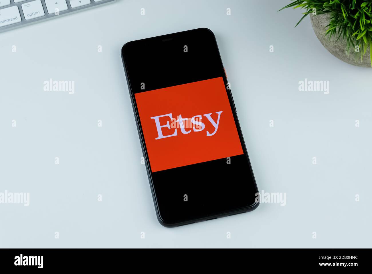 Etsy App-Logo auf einem Smartphone-Bildschirm. Stockfoto