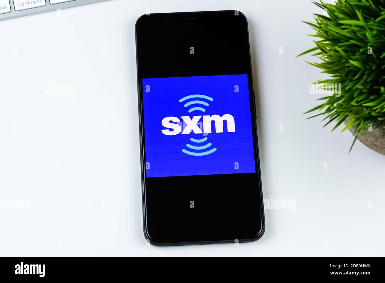 SiriusXM App-Logo auf einem Smartphone-Bildschirm. Stockfoto
