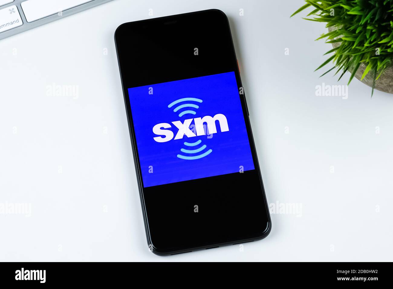 SiriusXM App-Logo auf einem Smartphone-Bildschirm. Stockfoto