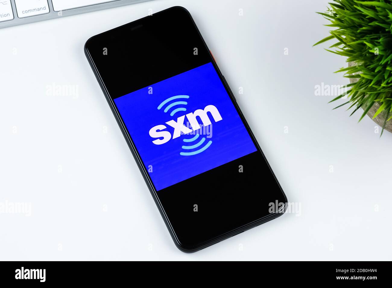 SiriusXM App-Logo auf einem Smartphone-Bildschirm. Stockfoto