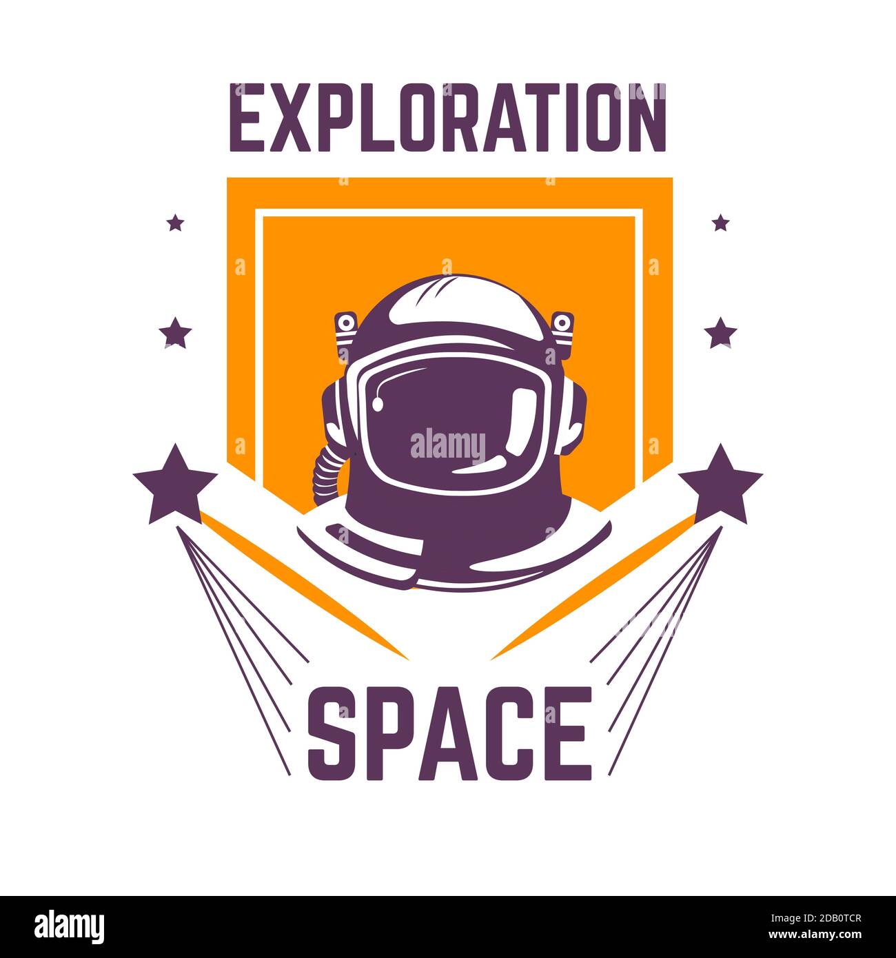 Exploration Raum isoliert Icon Spaceman in Druckanzug Stock Vektor