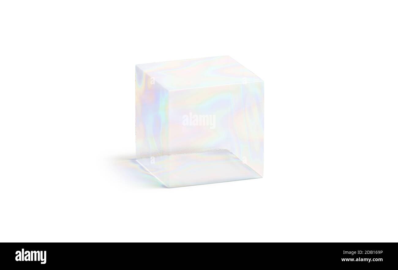 Blank transparent Seifenwürfel Blase Mock up, isoliert Stockfoto