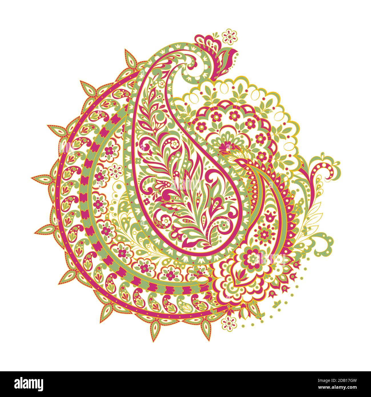 Paisley Ornamentale Motive der indischen Stoffmuster Stock Vektor