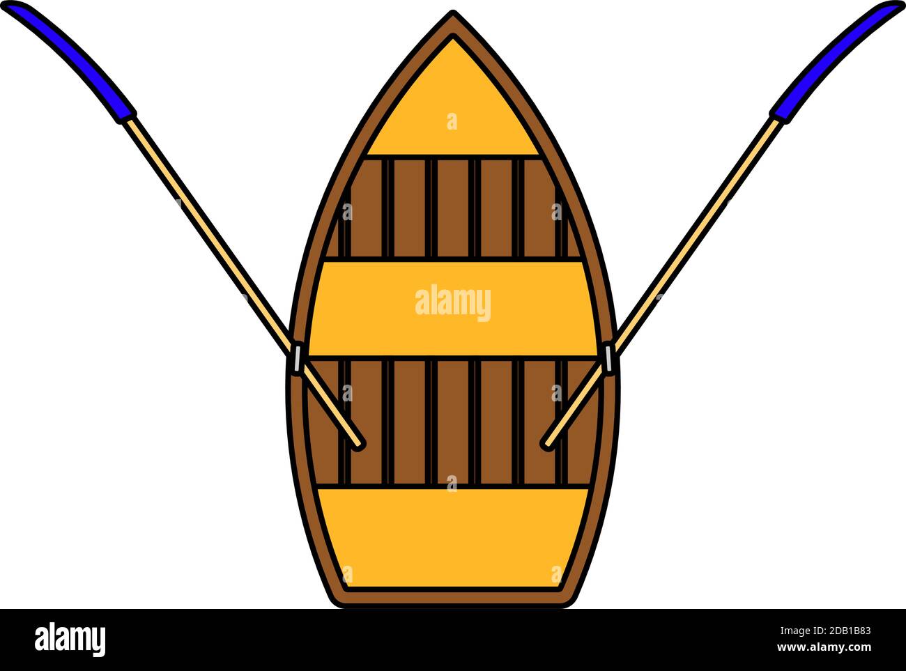 Symbol Für Das Paddelboot. Bearbeitbare Kontur Mit Farbfülldesign. Vektorgrafik. Stock Vektor