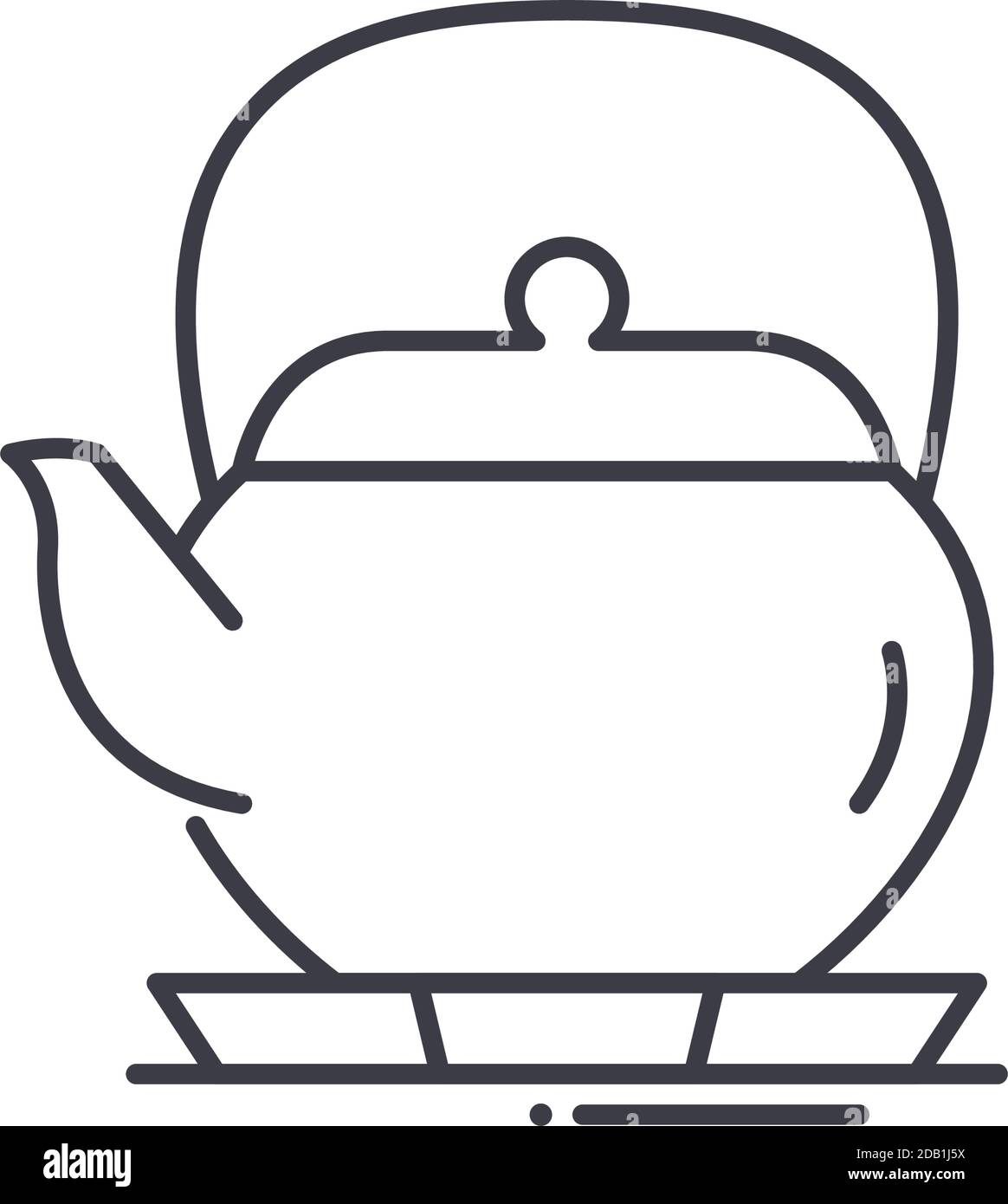 Klassisches Kettle Icon, lineare isolierte Illustration, dünner Linienvektor, Webdesign-Zeichen, Umriss-Konzept-Symbol mit editierbarer Kontur auf weißem Hintergrund. Stock Vektor