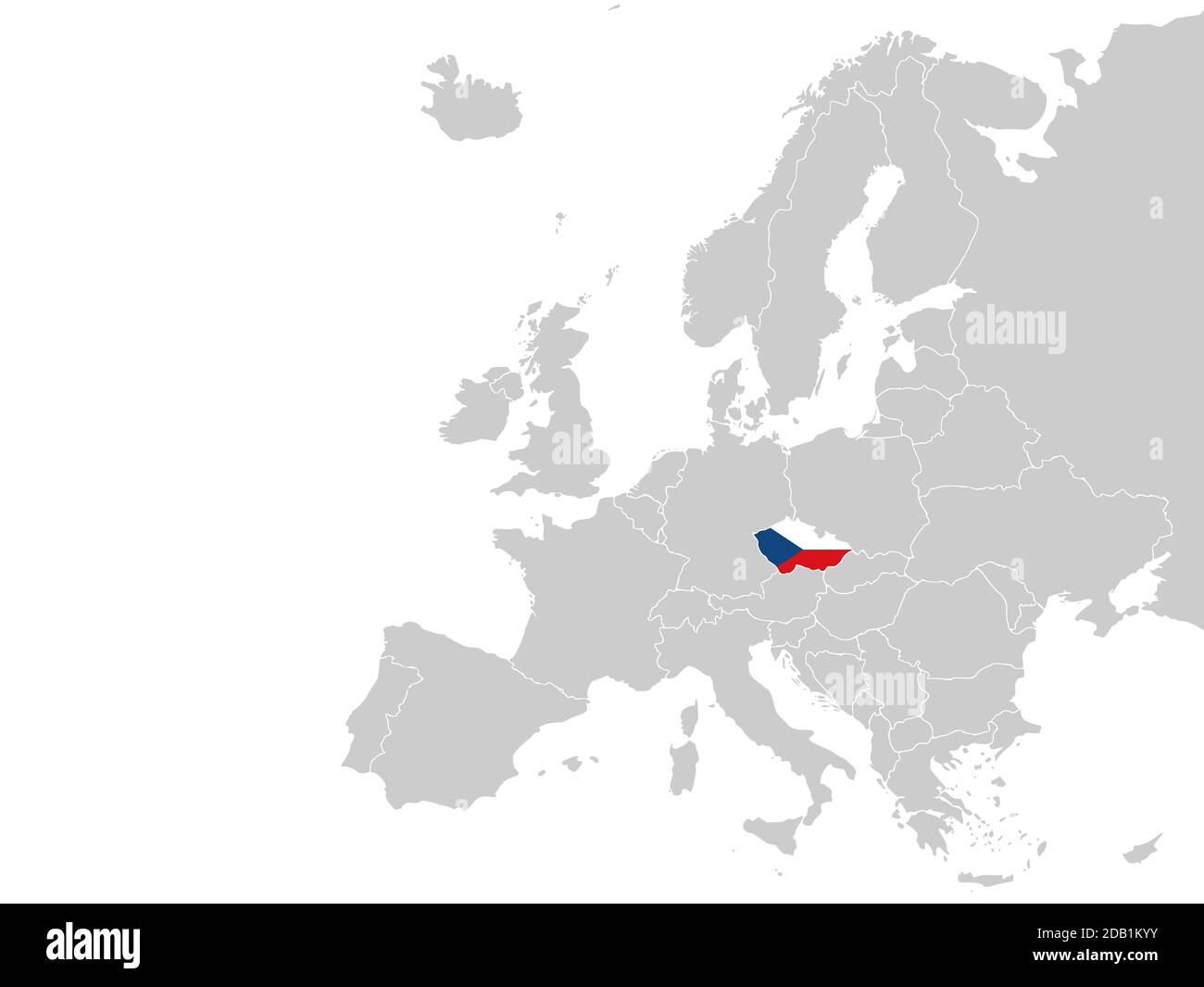 Kartenvektor Tschechien auf Europa. Vektorgrafik. Stock Vektor