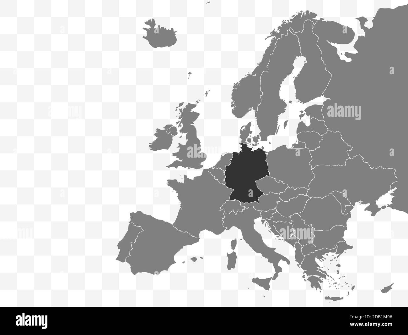 Deutschland auf Europa Kartenvektor. Vektorgrafik. Stock Vektor