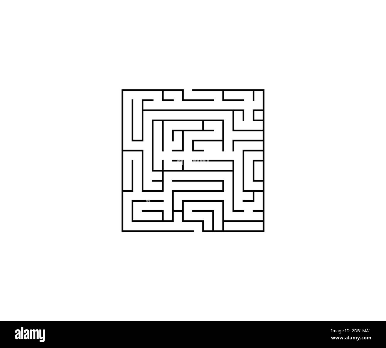 Labyrinth, Labyrinth, Strategie, quadratische Symbol. Vektorgrafik. Stock Vektor