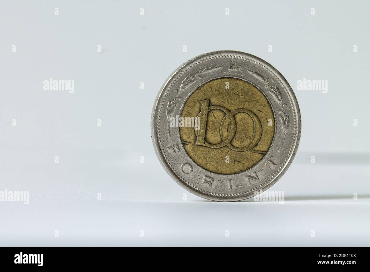 Nahaufnahme von 100 Forint, HUF Stockfoto
