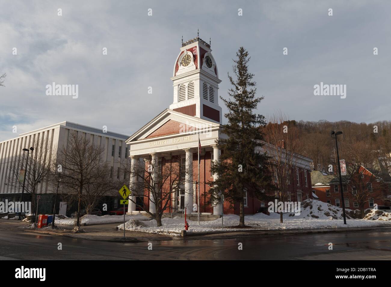 MONTPELIER, VERMONT, USA - 20. FEBRUAR 2020: Blick auf die Hauptstadt Vermont im Winter Stockfoto