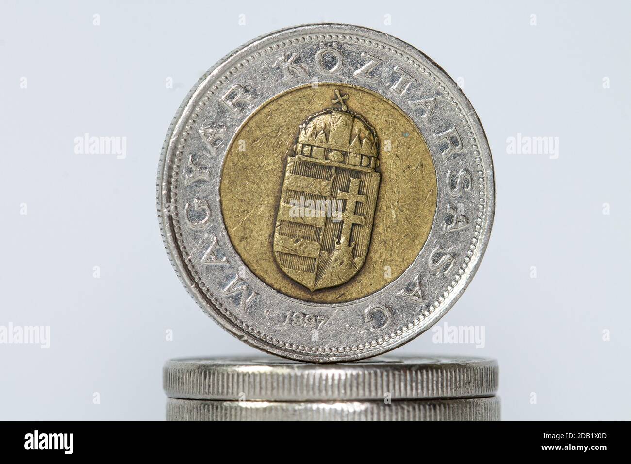 Nahaufnahme von 100 Forint, HUF Stockfoto