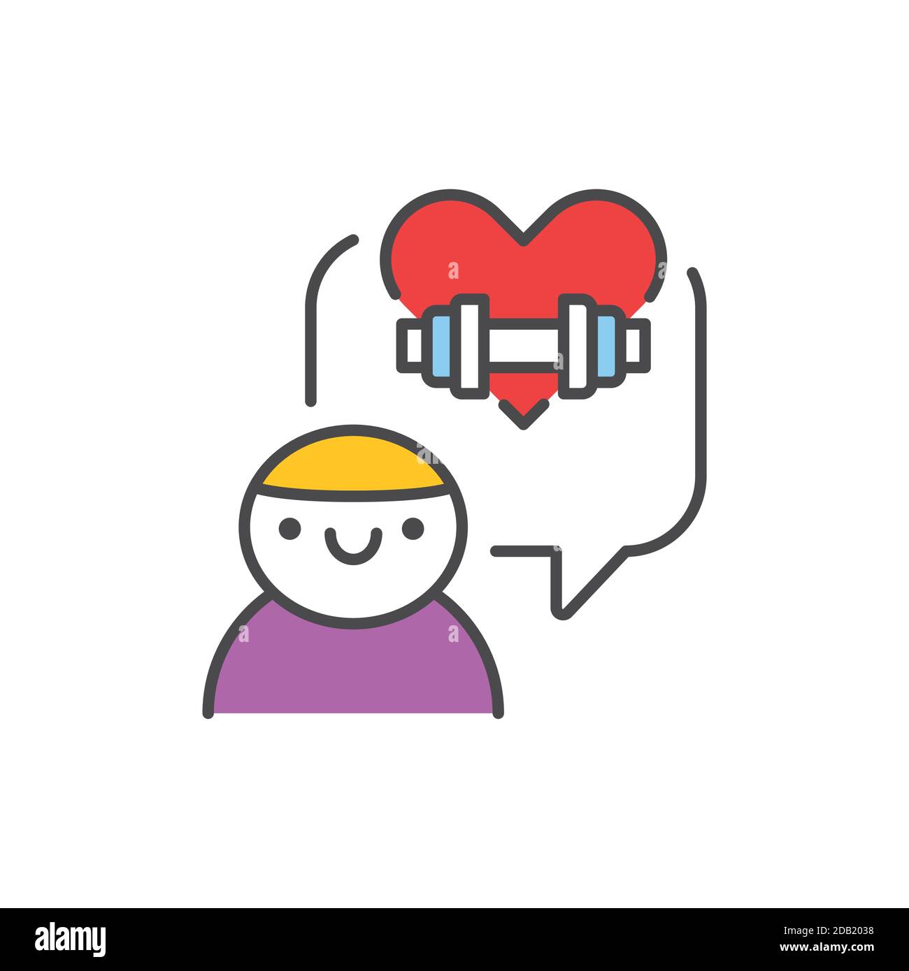 Kinder Wellness Körpererziehung Farbe Linie Symbol. Piktogramm für Webseite, mobile App, Promo. Stock Vektor