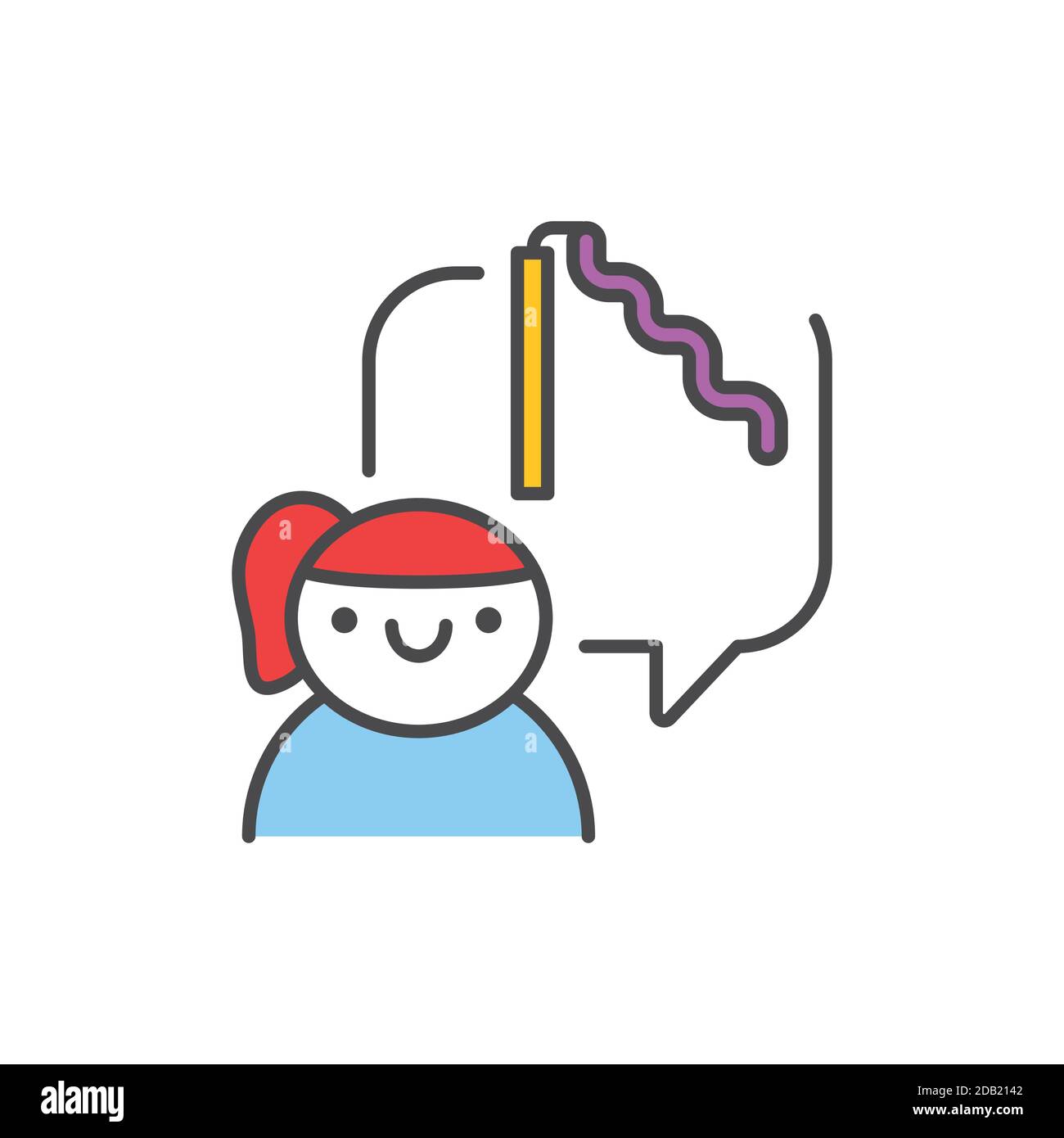 Kinder rhythmische Gymnastik Farbe Linie Symbol. Piktogramm für Webseite, mobile App, Promo. Stock Vektor