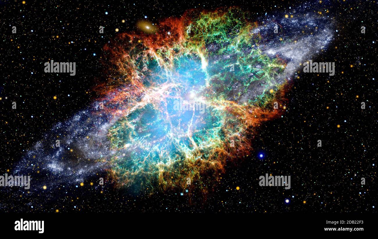 Der Krabbennebel ist ein Supernovaüberrest im Sternbild Stier. Elemente dieses Bildes, das von der NASA eingerichtet wurde Stockfoto