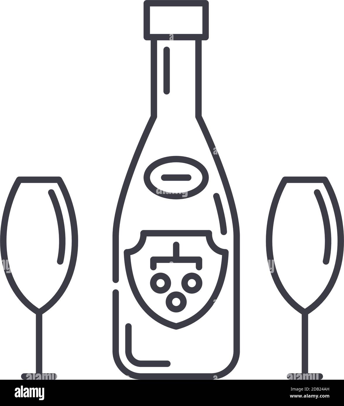 Champagne Bild Symbol, lineare isolierte Illustration, dünne Linie Vektor, Web-Design-Zeichen, Kontur Konzept Symbol mit editierbaren Strich auf weißem Hintergrund Stock Vektor