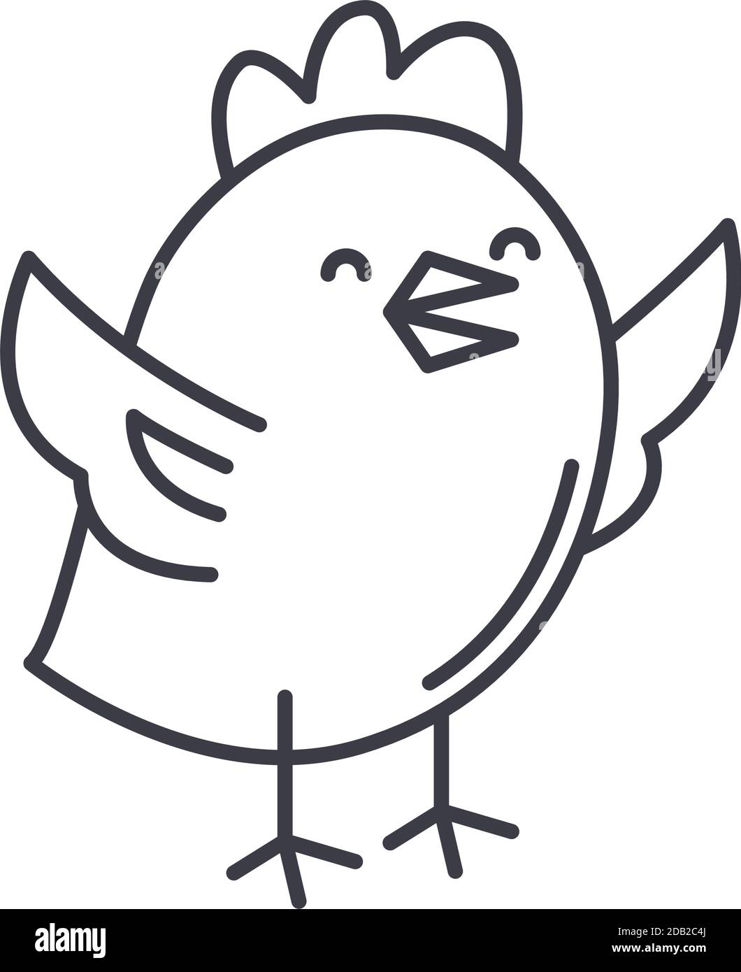 Chick-Symbol, lineare isolierte Illustration, dünne Linie Vektor, Web-Design-Zeichen, Kontur Konzept Symbol mit editierbaren Strich auf weißem Hintergrund. Stock Vektor