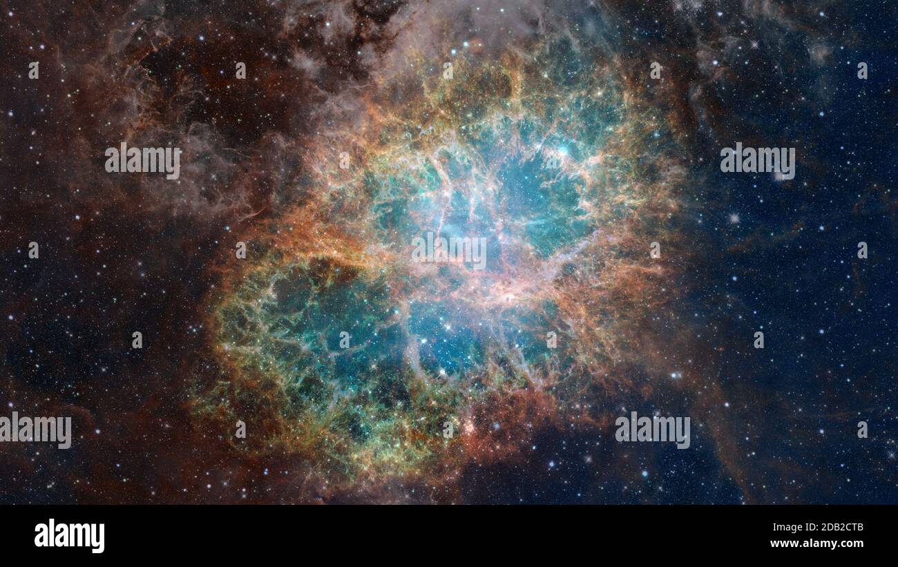 Der Krabbennebel ist ein Supernovaüberrest im Sternbild Stier. Elemente dieses Bildes, das von der NASA eingerichtet wurde Stockfoto