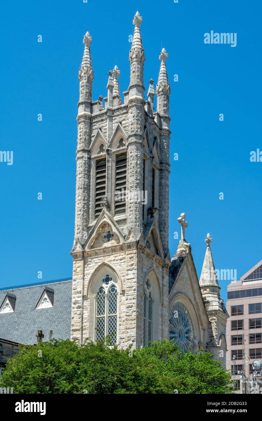 Austin Texas/USA - Mai 27 2019: St Mary's Catholic Cathedral Stockfoto