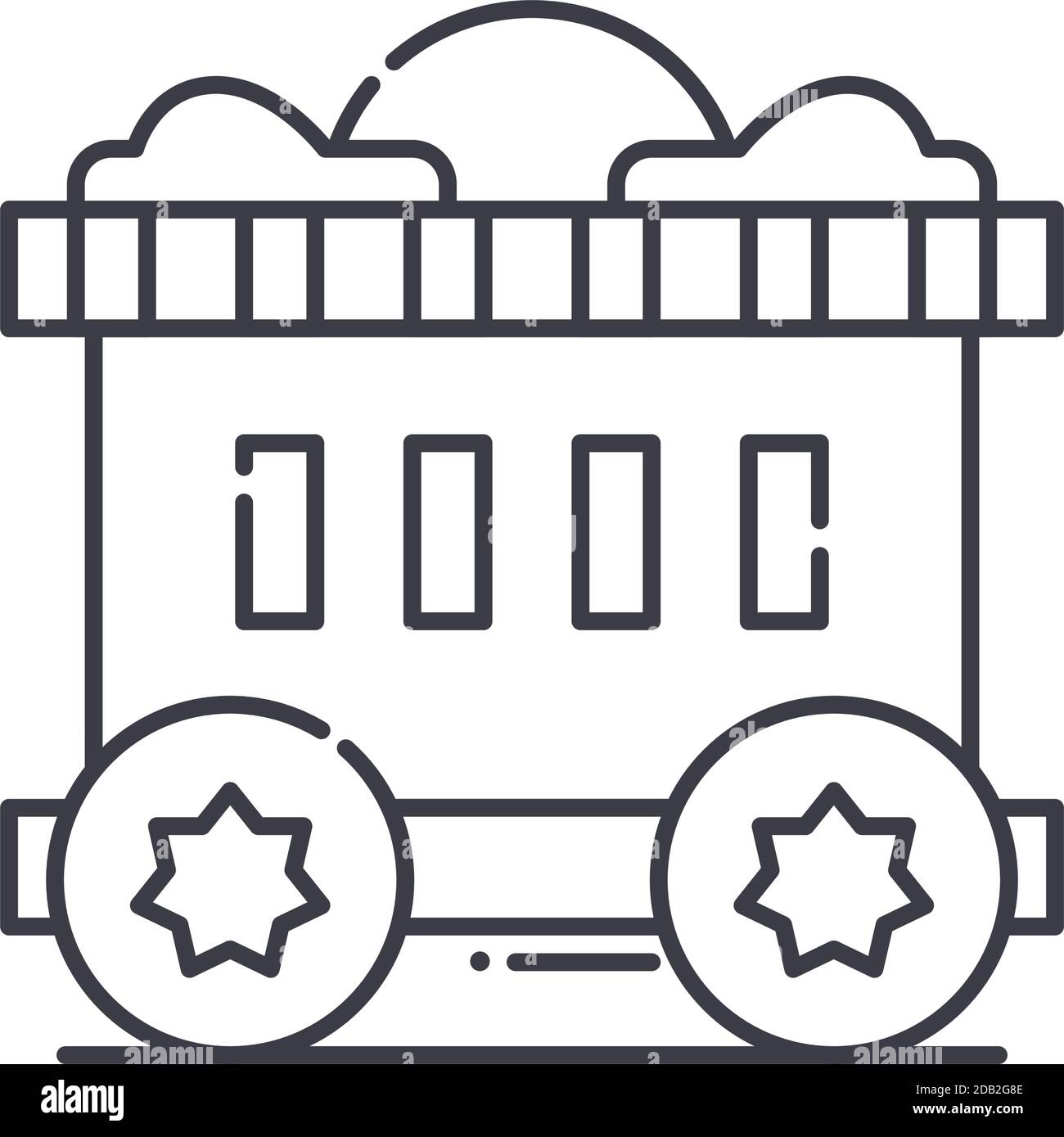 Zirkus Käfig Symbol, lineare isolierte Illustration, dünne Linie Vektor, Web-Design-Zeichen, Kontur Konzept Symbol mit editierbaren Strich auf weißem Hintergrund. Stock Vektor