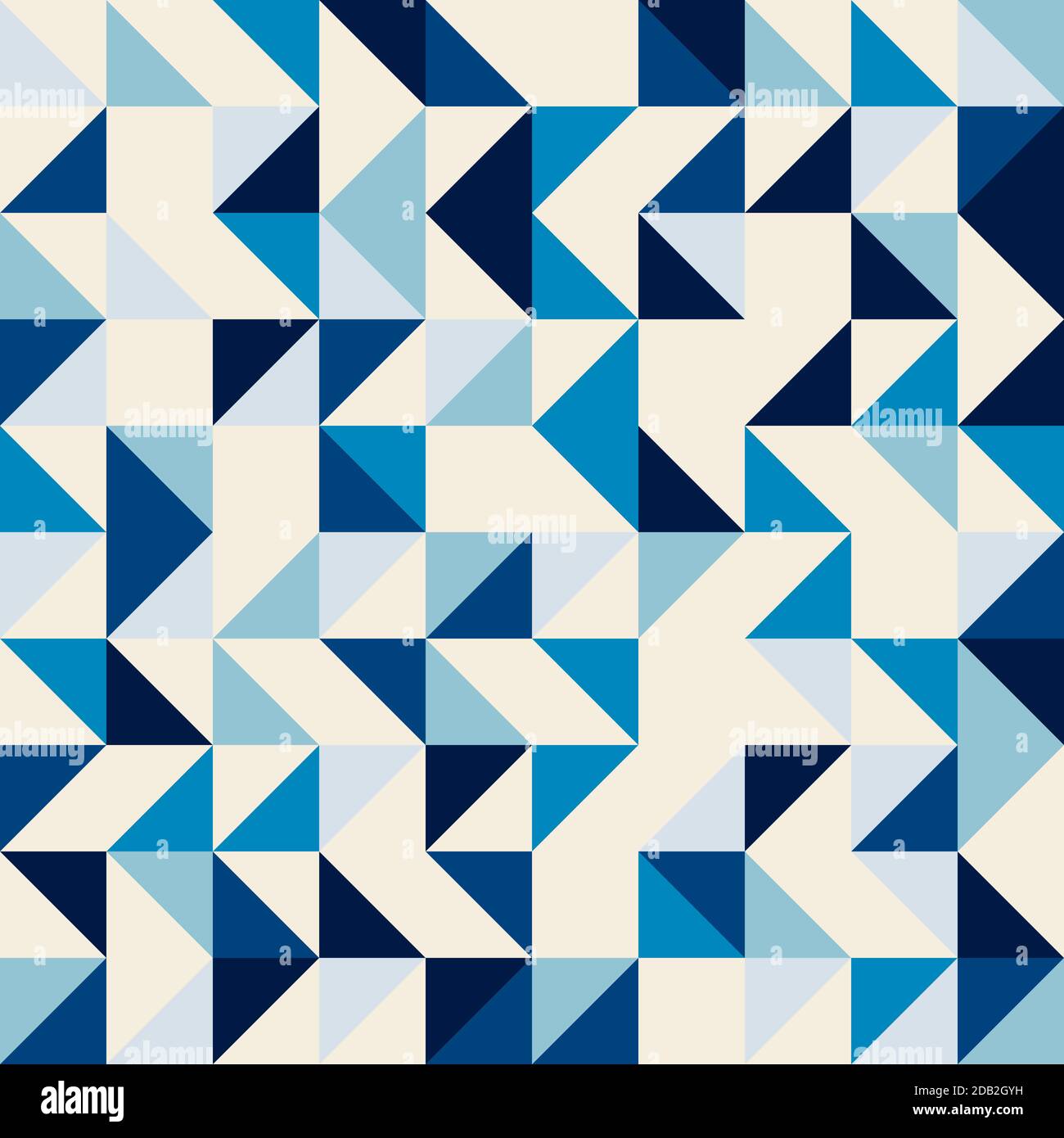 Nahtloses blaues Dreieck-Muster. Vektorhintergrund. Geometrische abstrakte Textur Stock Vektor