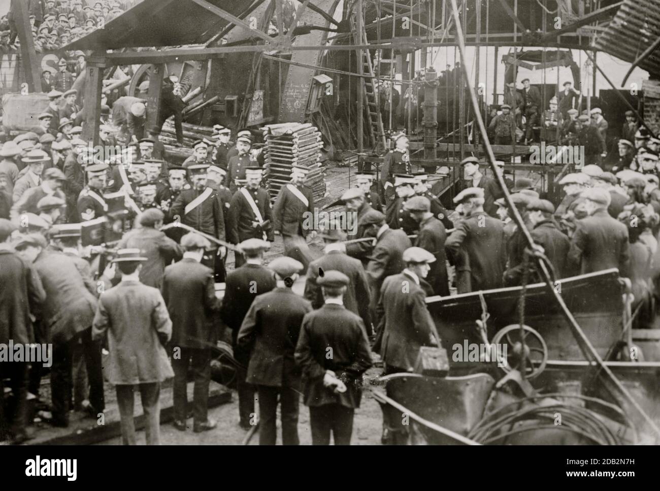 Sengenydd Colliery Disaster, Sengenydd, Wales. Am 14. Oktober 1913 starben bei einer Explosion oder in den beschädigten Schächten 439 Männer. Stockfoto