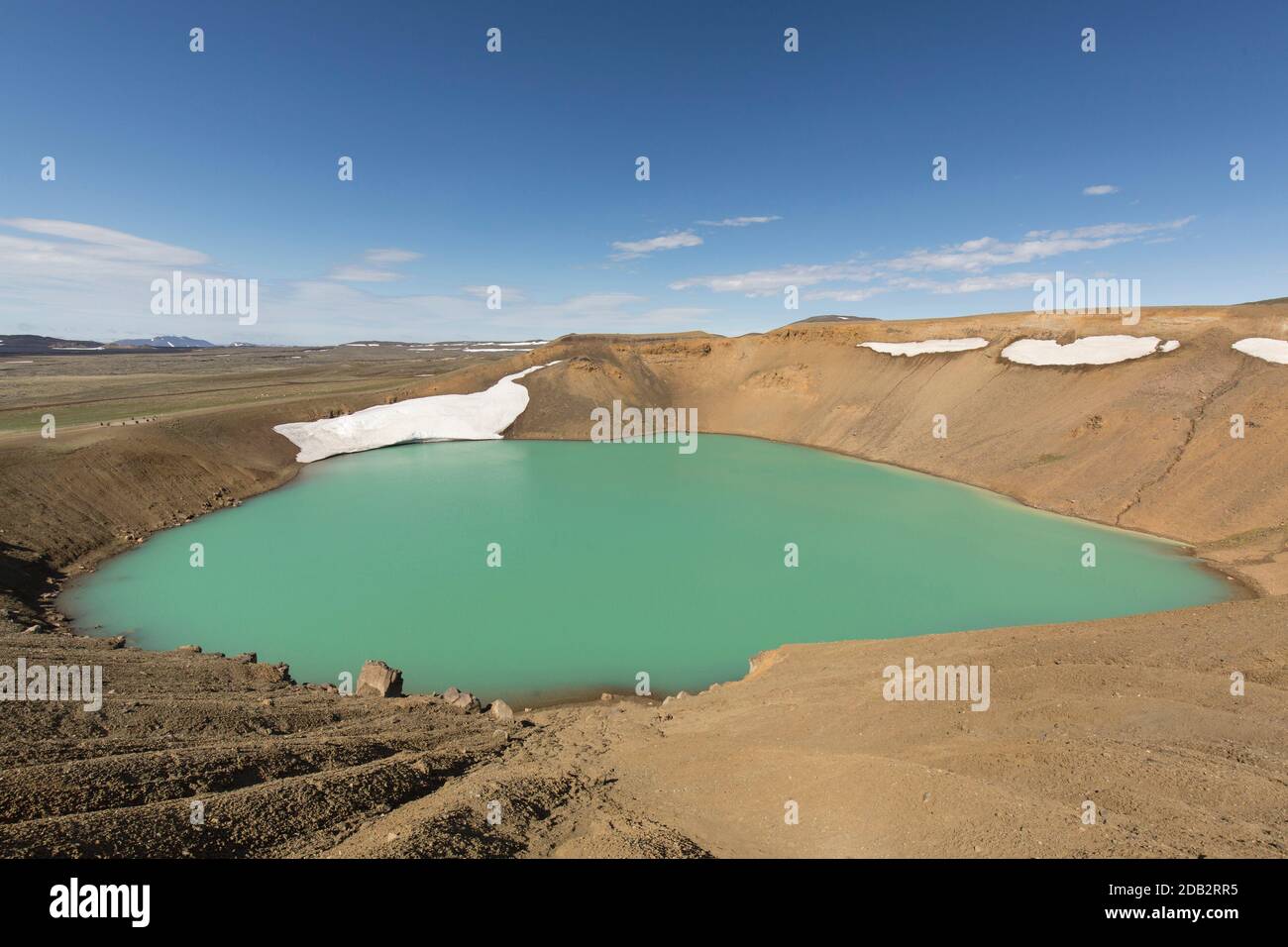 Der vulkanische See Viti am isländischen Zentralvulkan Krafla, Sommer, Island Stockfoto