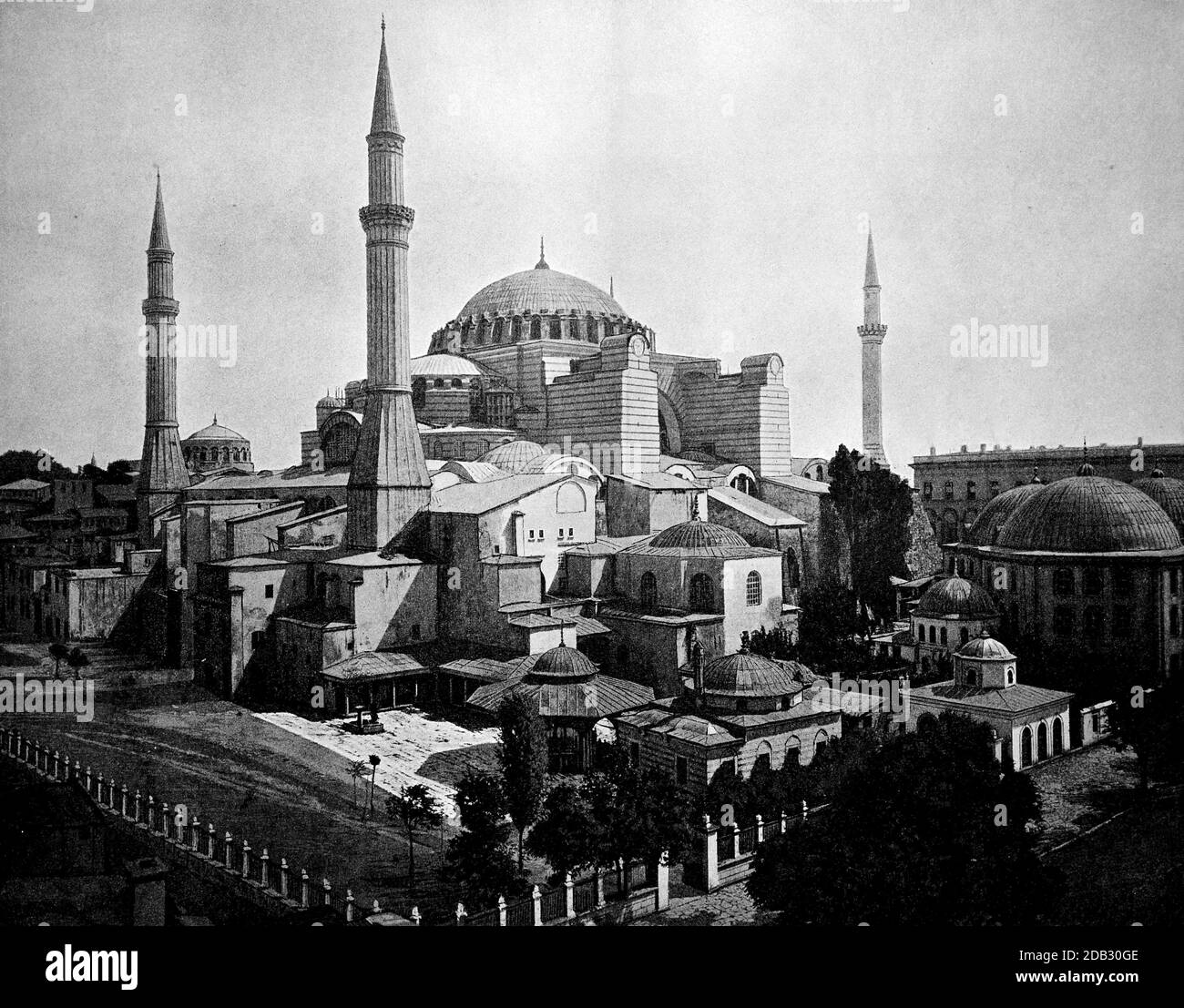 Die Sophienkirche, Sophienmoschee in Konstantinopel, Sophienmoschee in Istanbul, Türkei, ca. 1880 / die Sophienkirche, Sophienmoschee in Konstantinopel, Hagia Sophia in Istanbul, Türkei, ca. 1880, Historisch, historisch, digital verbesserte Reproduktion eines Originals aus dem 19. Jahrhundert / digitale Reproduktion einer Originalvorlage aus dem 19.Chr. Jahrhundert, Stockfoto