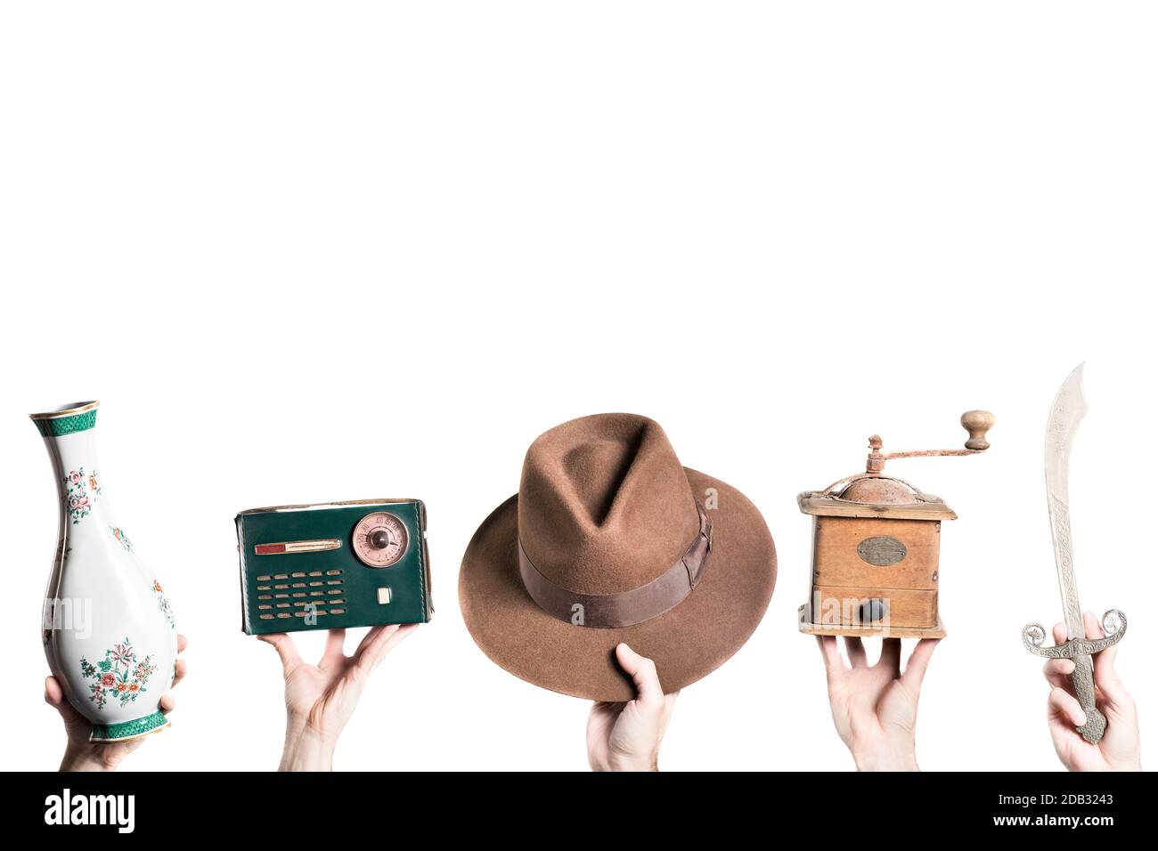 Serie von typischen Objekten der ein Antiquitäten- Stockfoto
