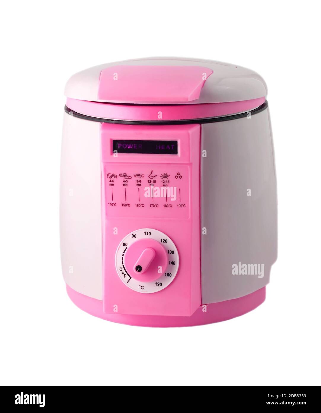 Die Rose der Fritteuse ist auf weißem Hintergrund isoliert Stockfoto