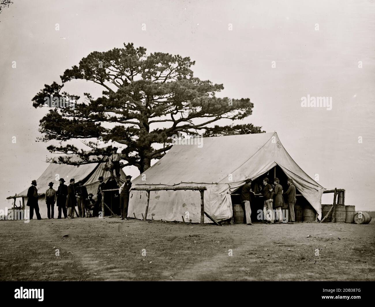 Bealeton, das Zelt von VA. Sutler in der Armee des Hauptquartiers von Potomac. Stockfoto