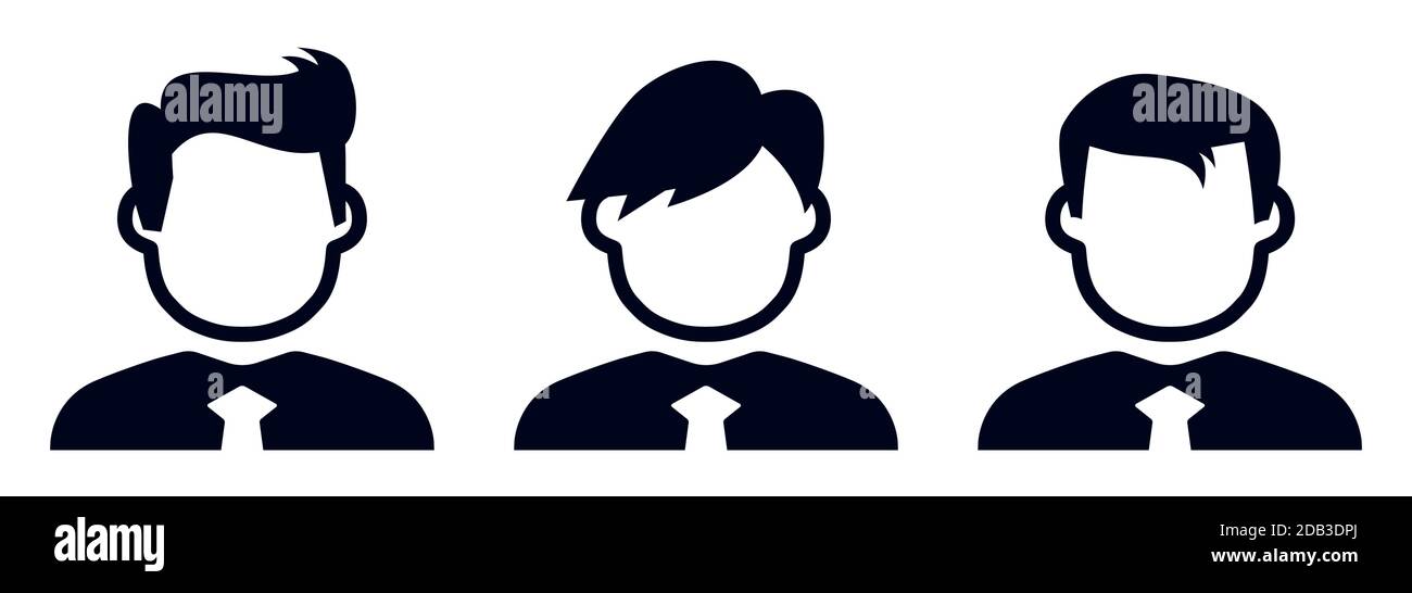 Drei verschiedene Business Person Symbol Team Avatar Symbole Vektor Illustration Stock Vektor