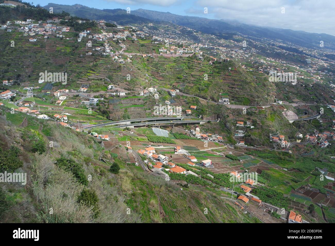 Dörfer und terrassierte Felder, Madeira Stockfoto