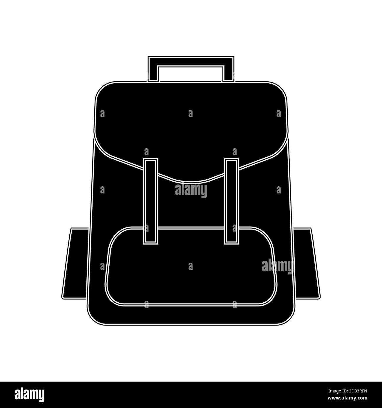 Schultasche Symbol, Schule Rucksack Tasche, minimalistische Vektor Illustration Symbol Stock Vektor