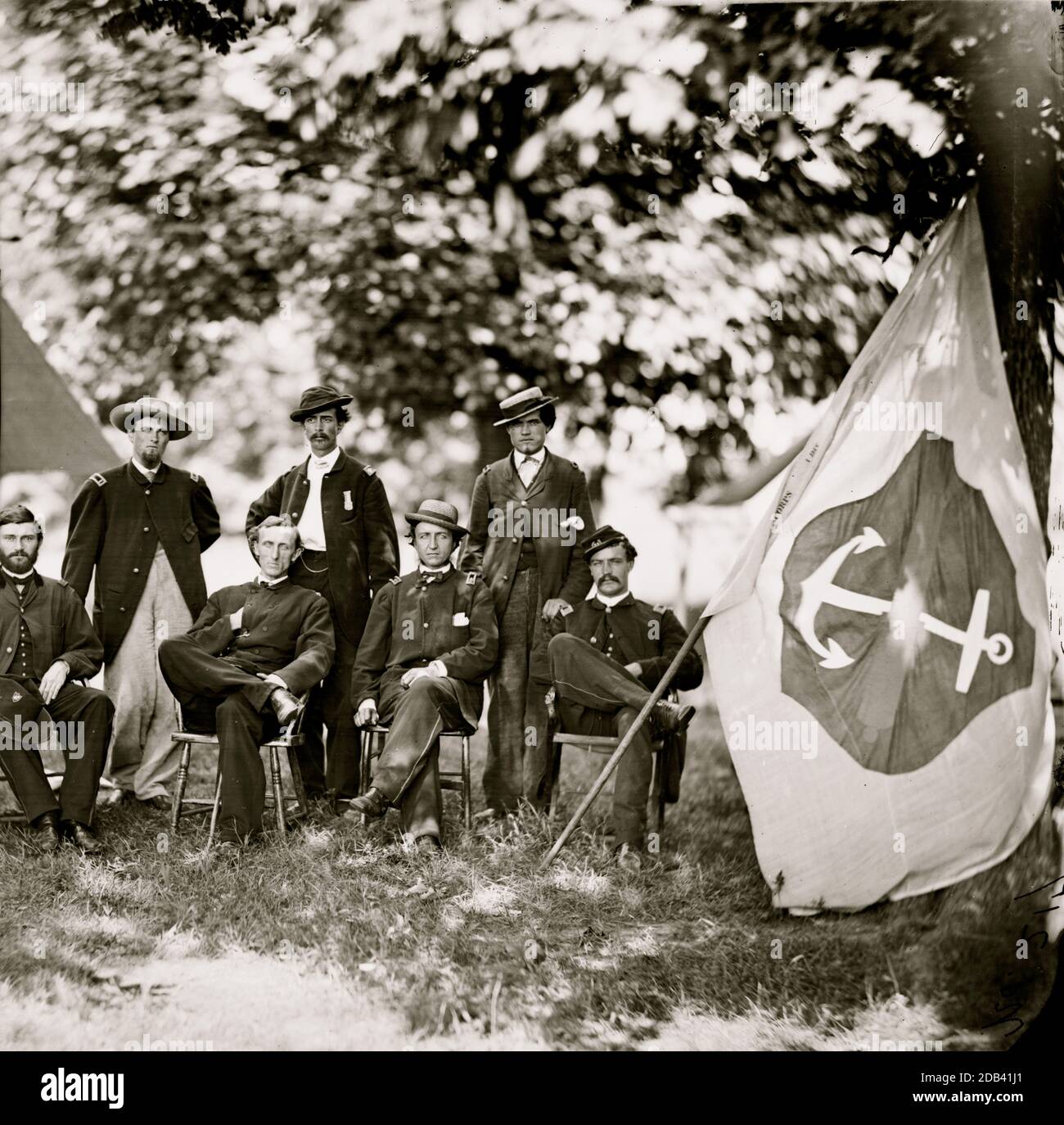 Washington, District of Columbia (Umgebung)]. General William F. Bartlett und Staff. Stockfoto