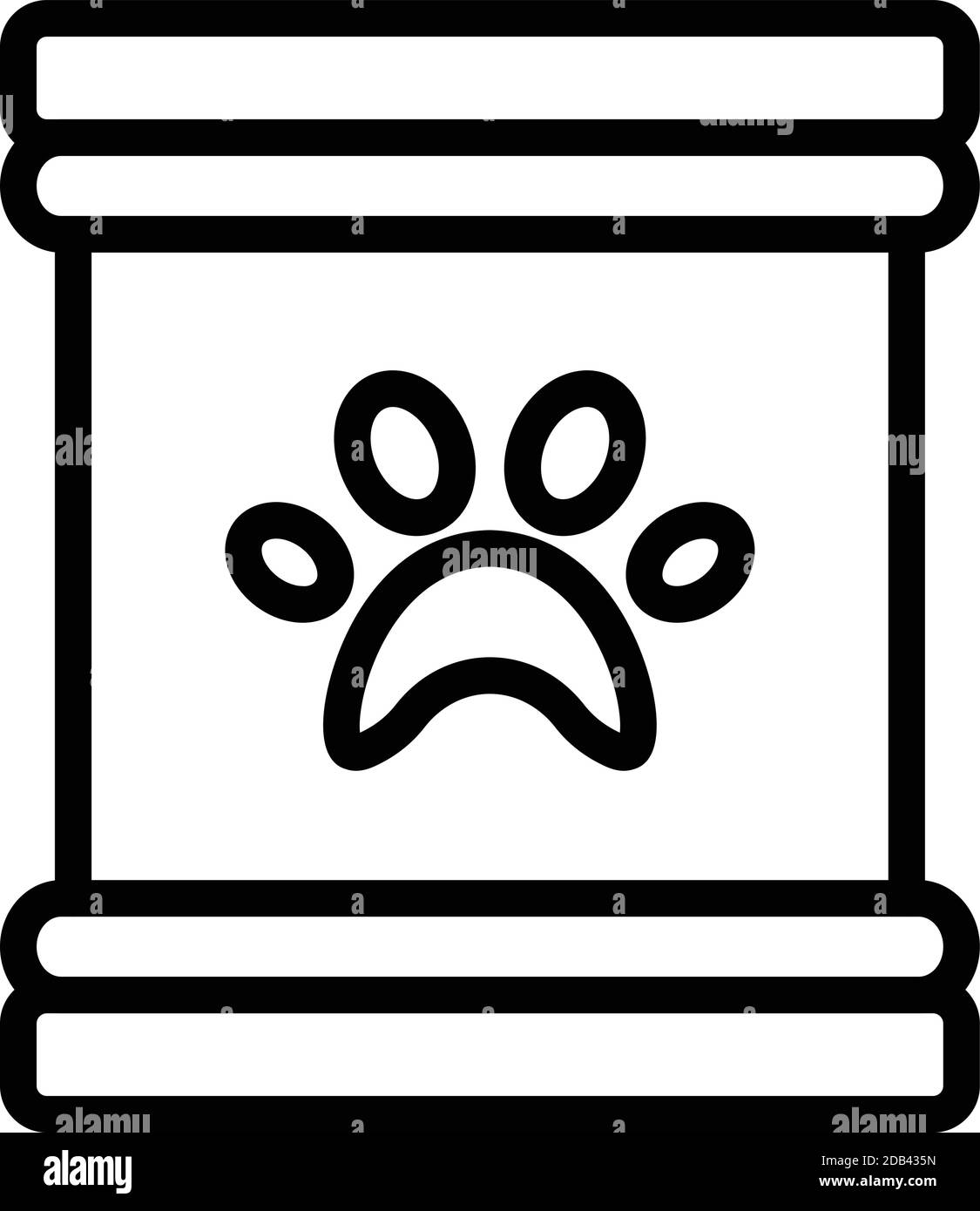 Pfotenfutter-Symbol. Kontur Pfote Lebensmittel Vektor-Symbol für Web-Design isoliert auf weißem Hintergrund Stock Vektor